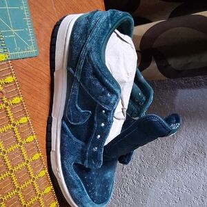 Stylish Teal Velvet Sneakers